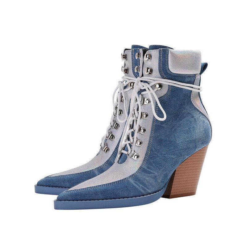 Cheky - Women's Fashion Vintage Denim Boots