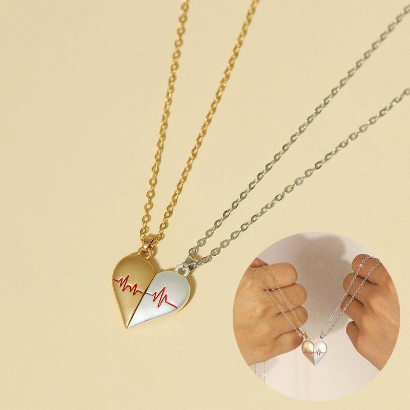 Cheky - Heartbeat Magnetic Heart Necklace Love Couple Jewelry