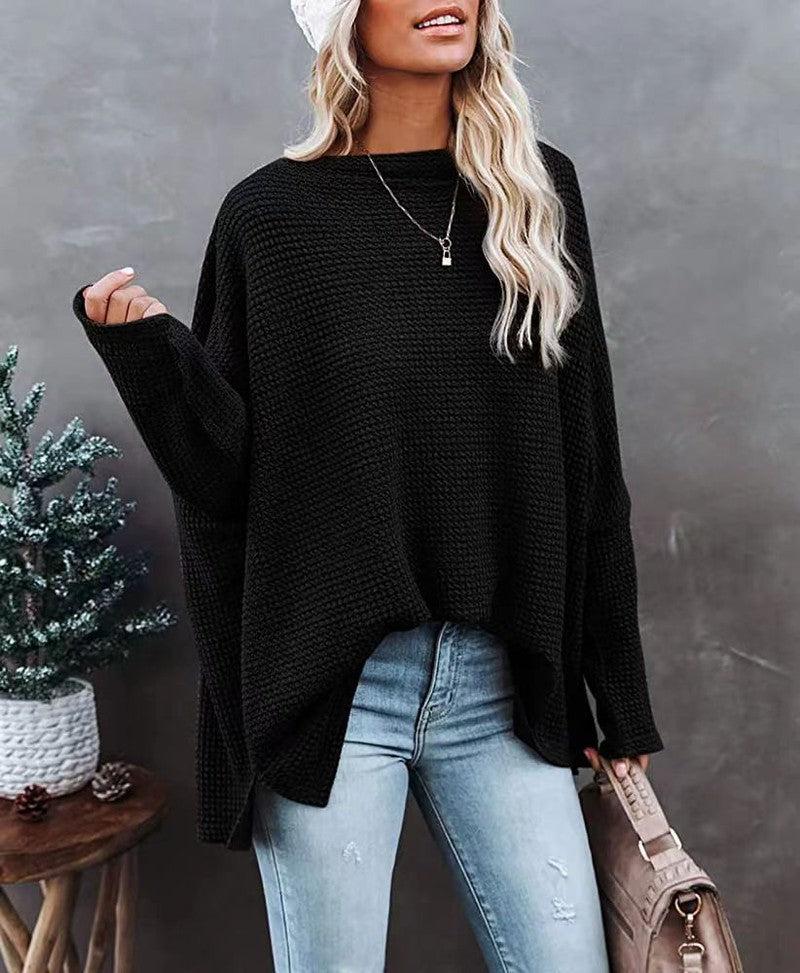 Cheky - Women's Casual Off-the-shoulder Batwing Long Sleeve Pullover Sweater