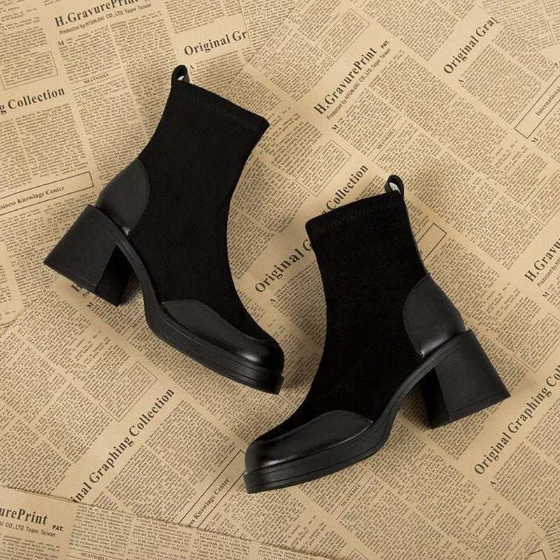 Cheky - Thick Bottom Boots Chunky Heel Martin Boots Women