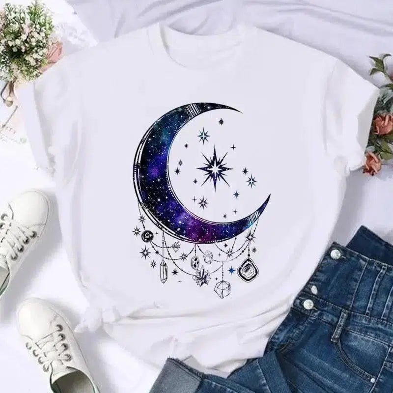 Cheky - Short Sleeve Butterfly Bow Sweet Flower Fashion Summer Women Print T Shirt Female Casual Top Tshirts Cartoon Graphic Tee T-Shirt