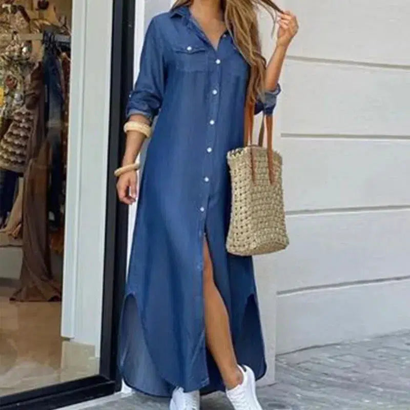 Cheky - Long Sleeve Boho Maxi Dress - Casual Spring/Autumn Fashion