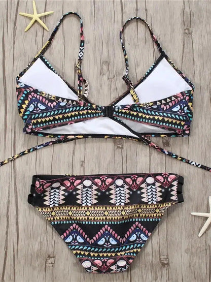 Cheky - Sexy Bandage Aztec Biquini String Strappy Swim Wear Bathing Suit Swimsuit Beachwear Swimwear Women Brazilian Bikini