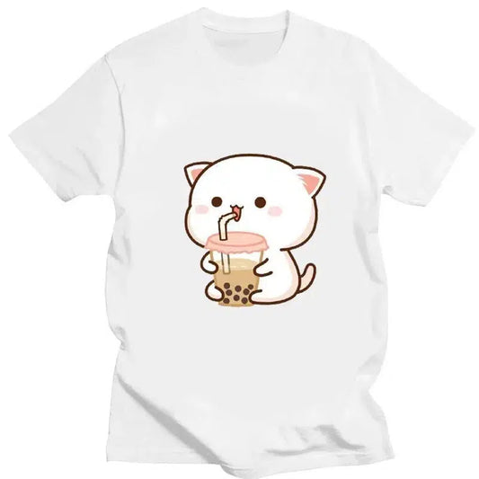 Cheky - Cute Bear LOVE T Shirt Women Bubu Dudu Couple Tops tee summer Short Sleeve tshirts female Korean Casual girl t-shirt camisetas