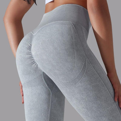 Cheky - Knitted Seamless Yoga Pants Running Sports Fitness High Waist Butt Lifting Leggings Womens Clothing