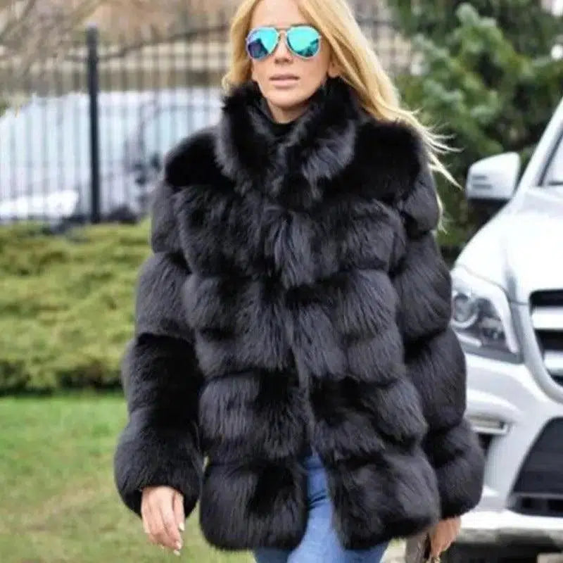 Cheky - Faux fox fur coat