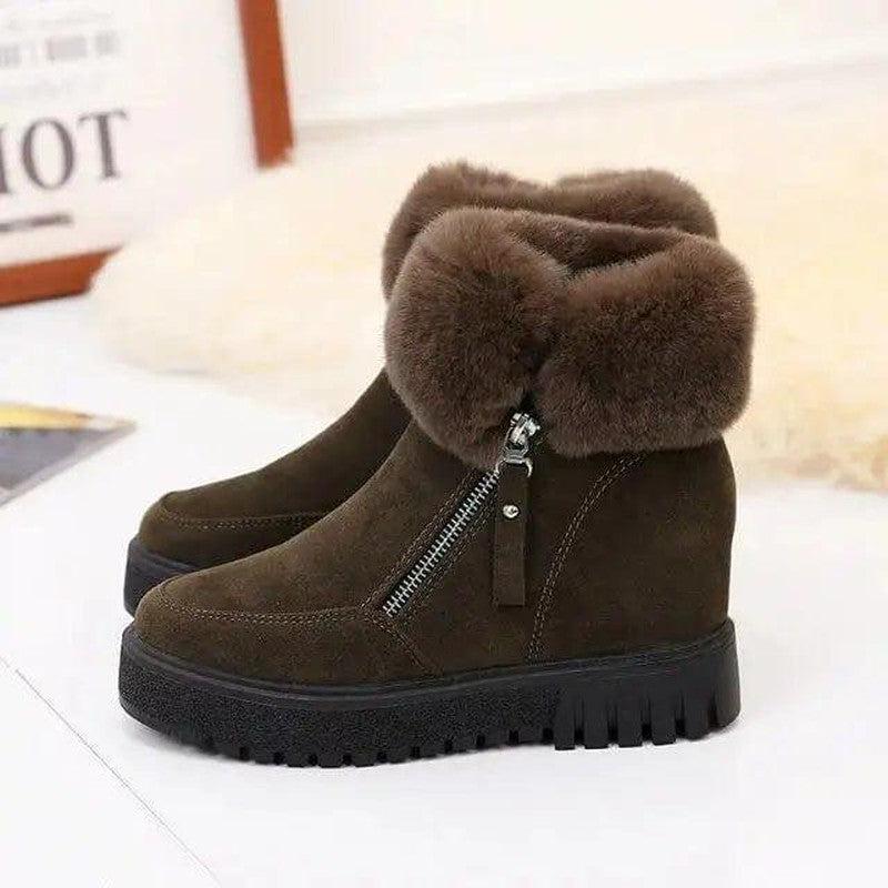 Cheky - Inner Heightening Snow Boots Women Short Hairy Short Boots