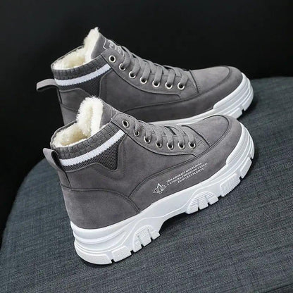 Cheky - Ladies Casual Shoes Lace-up Fashion Sneakers Platform Snow Boots Winter Women Boots Warm Plush Women's Shoes