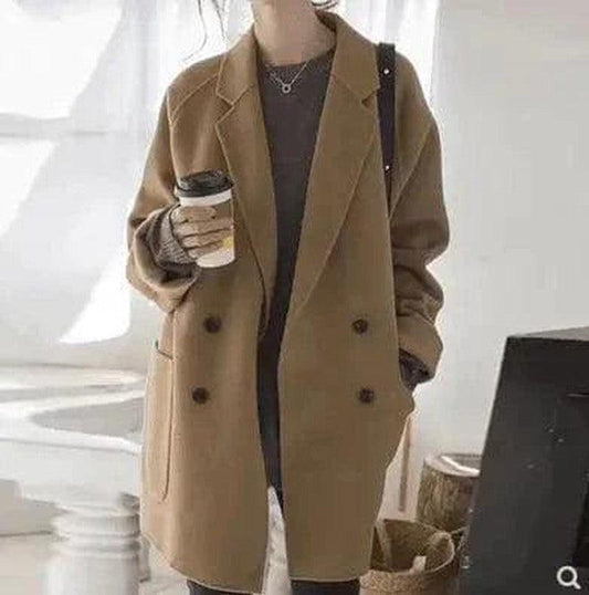 Cheky - Loose-fit reversible cashmere coat