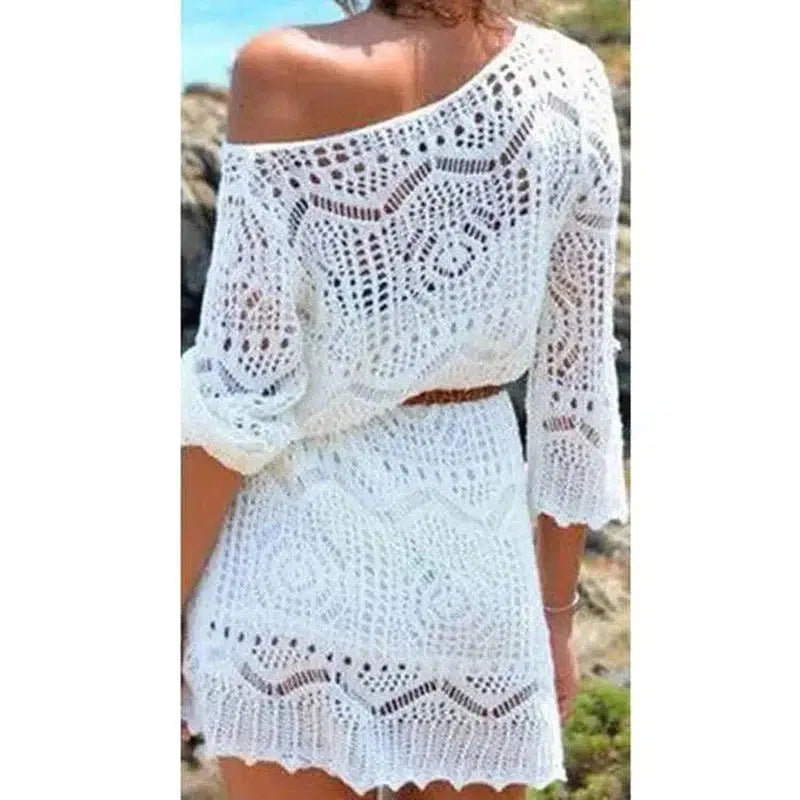 Cheky - Knitted Hollow-out Beach Dress