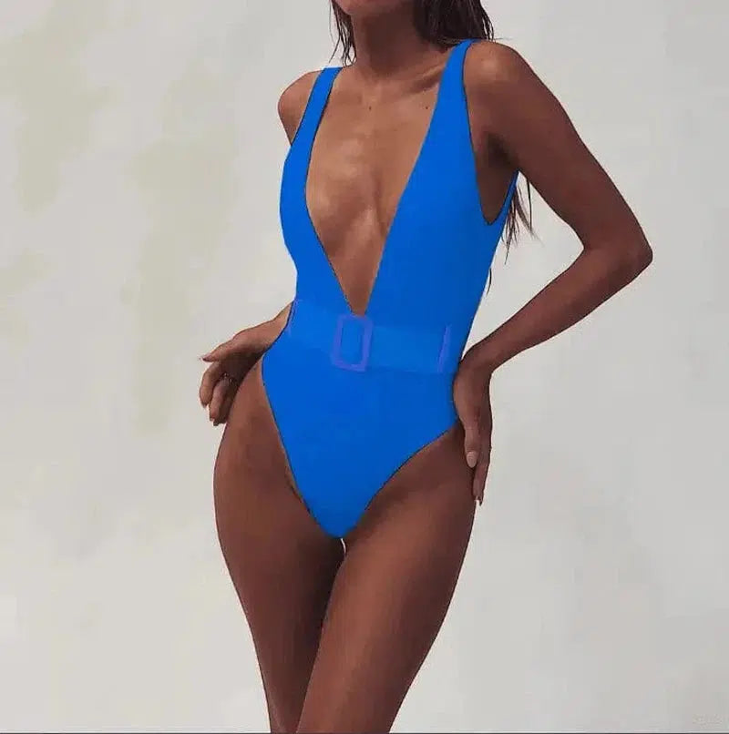 Cheky - Neon Splash Belted Monokini