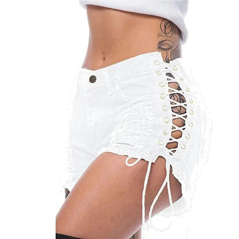 Cheky - GOTHIC RIPPED MINI JEAN SHORTS