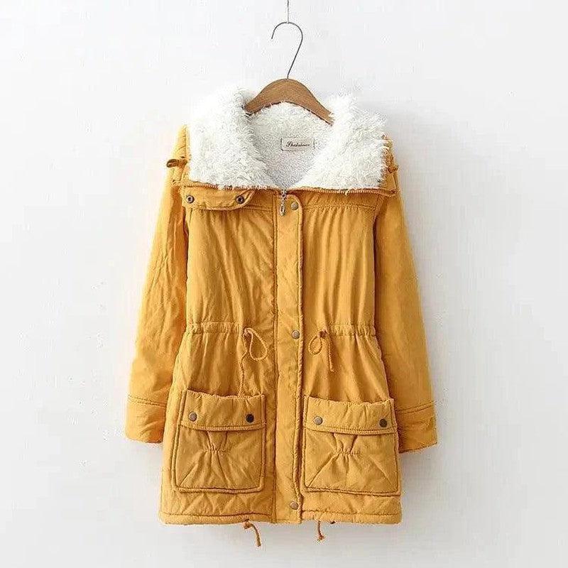 Cheky - Mid-length Slim-fit Peach Skin Coat