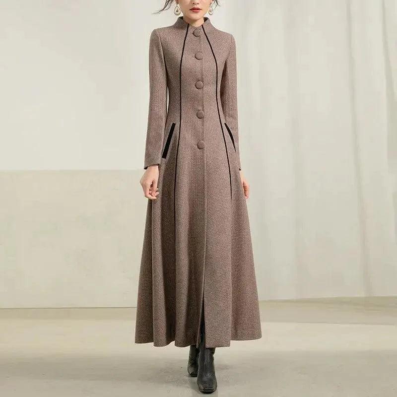 Cheky - New Mid Length Versatile High-end Woolen Coat Coat