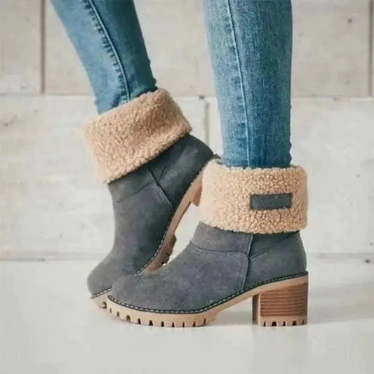 Cheky - Suede Ankle Boots Adjustable Platform Heels Shoes