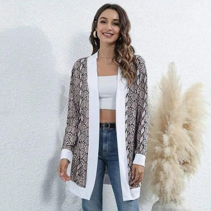 Cheky - Tie-dye Christmas Leopard Print Knitted Cardigan Jacket