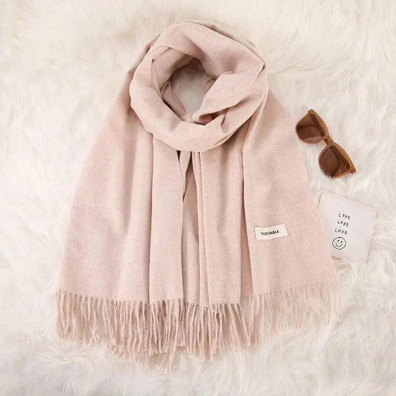 Cheky - Women's Fashionable All-match Cashmere Tassel Double-sided Scarf