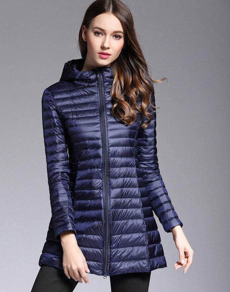 Cheky - Women's mid-length lightweight down jacket