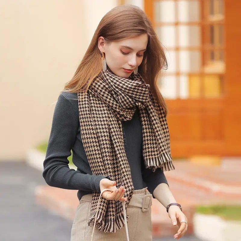 Cheky - Women's New Warm Thickened Diamond Check Printed Scarf